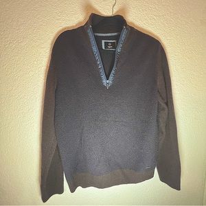 Bugatti Medium-sized Brown Quarter-Zip Sweater